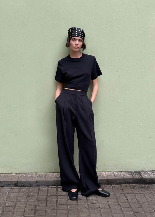 Sway Black Leather Ballet Flats-image