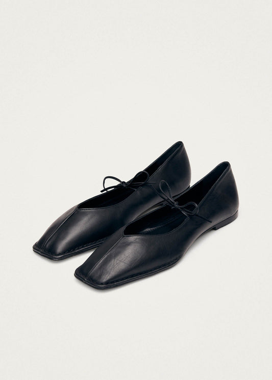 Sway Black Leather Ballet Flats-image