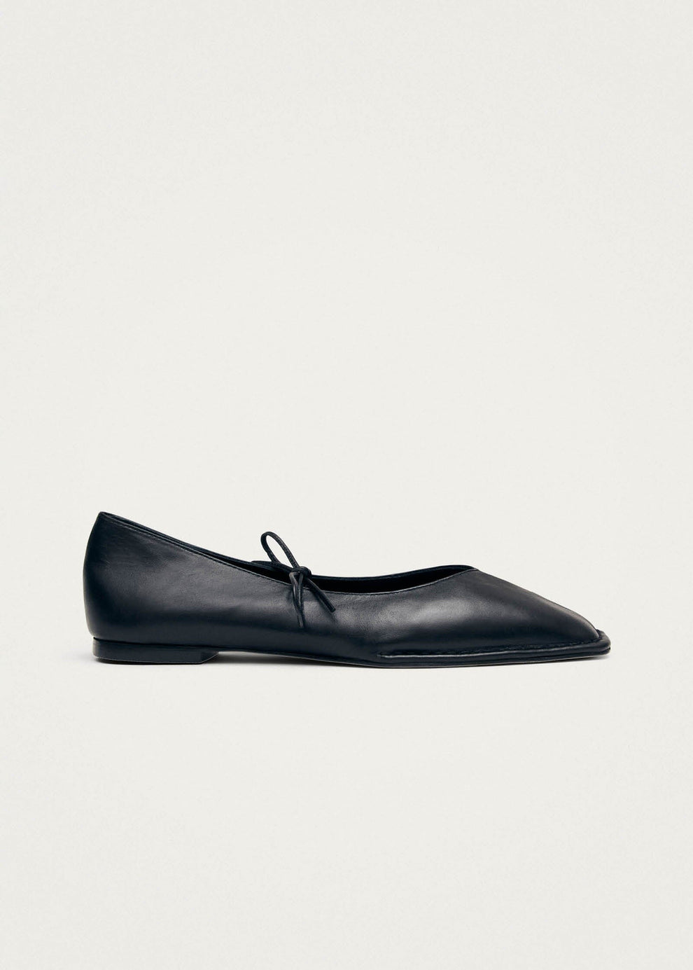 Black Leather Ballet Flats