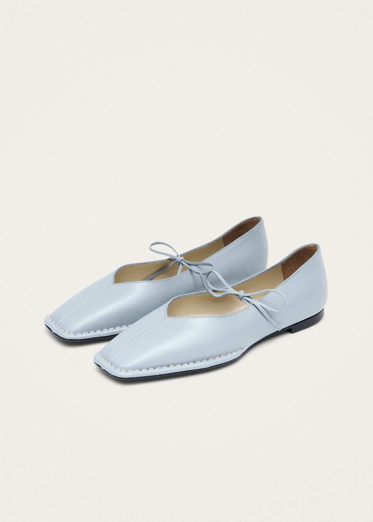 Sway Blue Leather Ballet Flats | ALOHAS