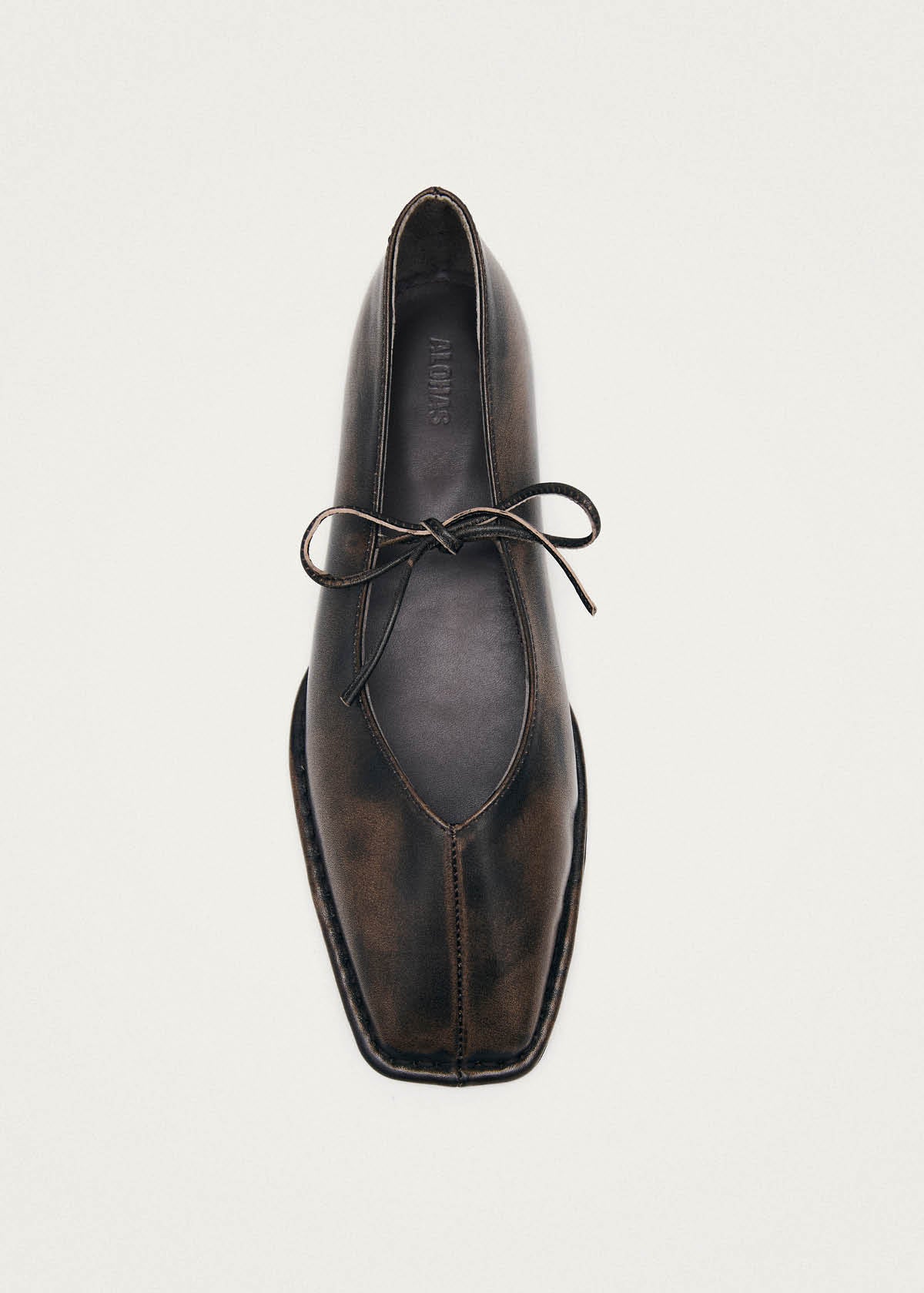 Sway Bailarinas de Cuero Color Marrón con Efecto Vintage