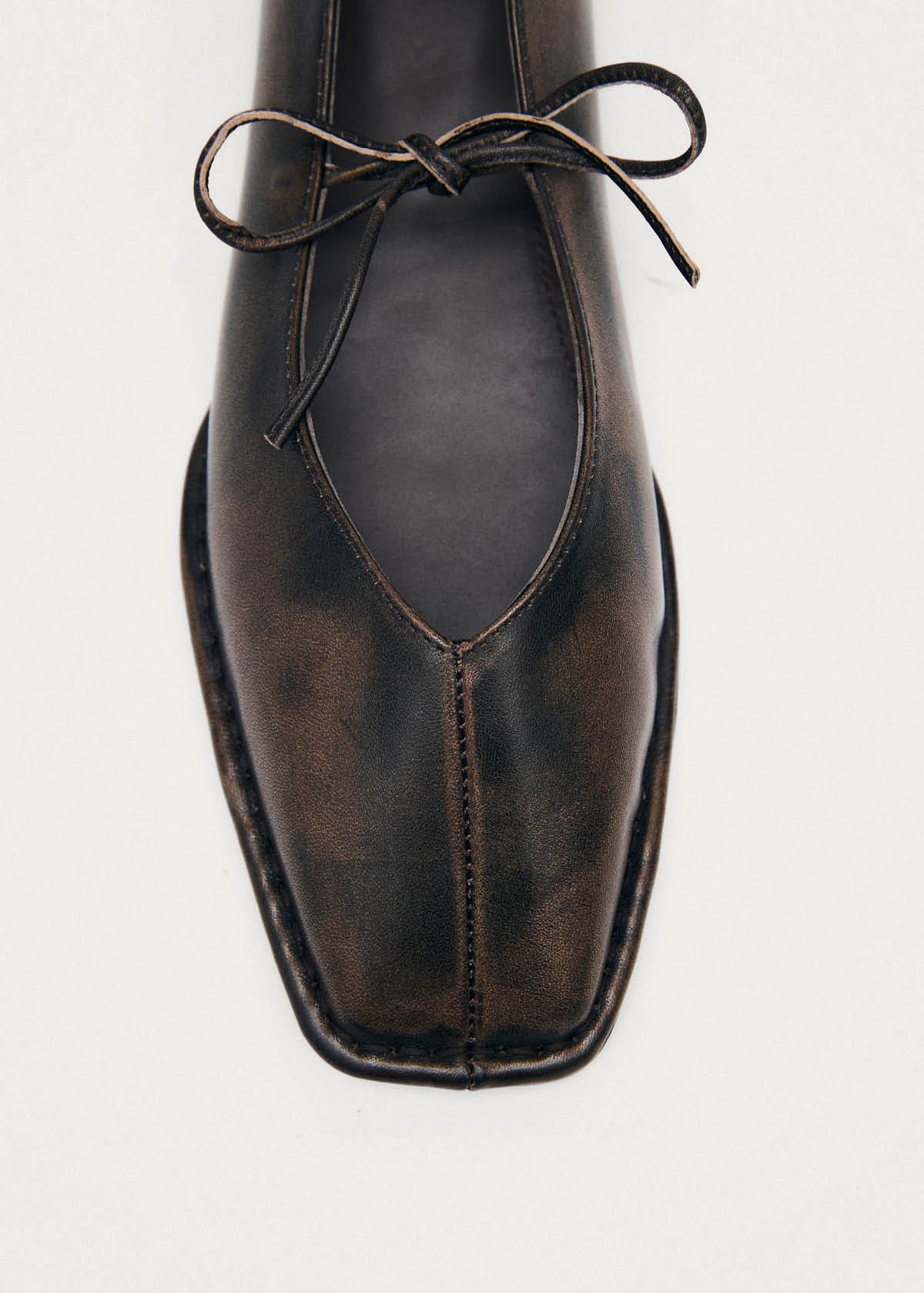 Sway Bailarinas de Cuero Color Marrón con Efecto Vintage