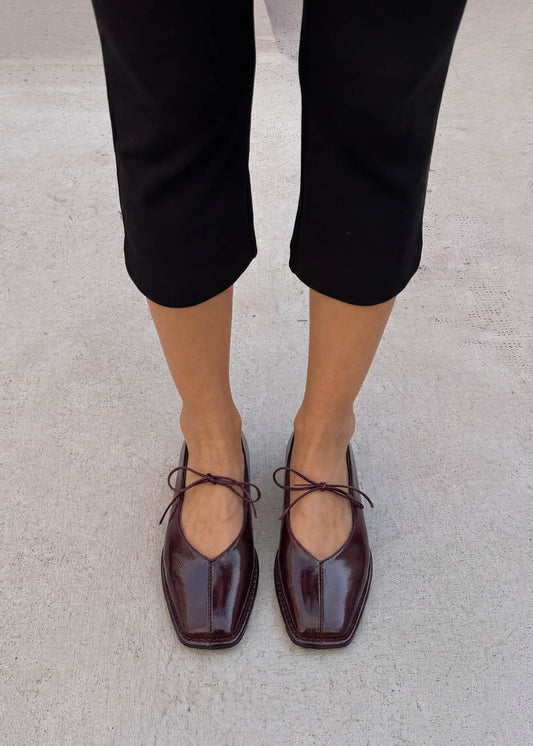 Sway Burgundy Leather Ballet Flats-image