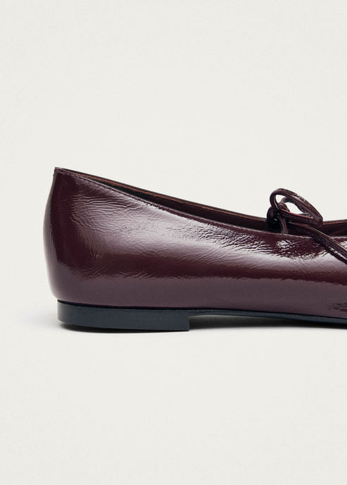 ballet flats burgundy grained calfskin