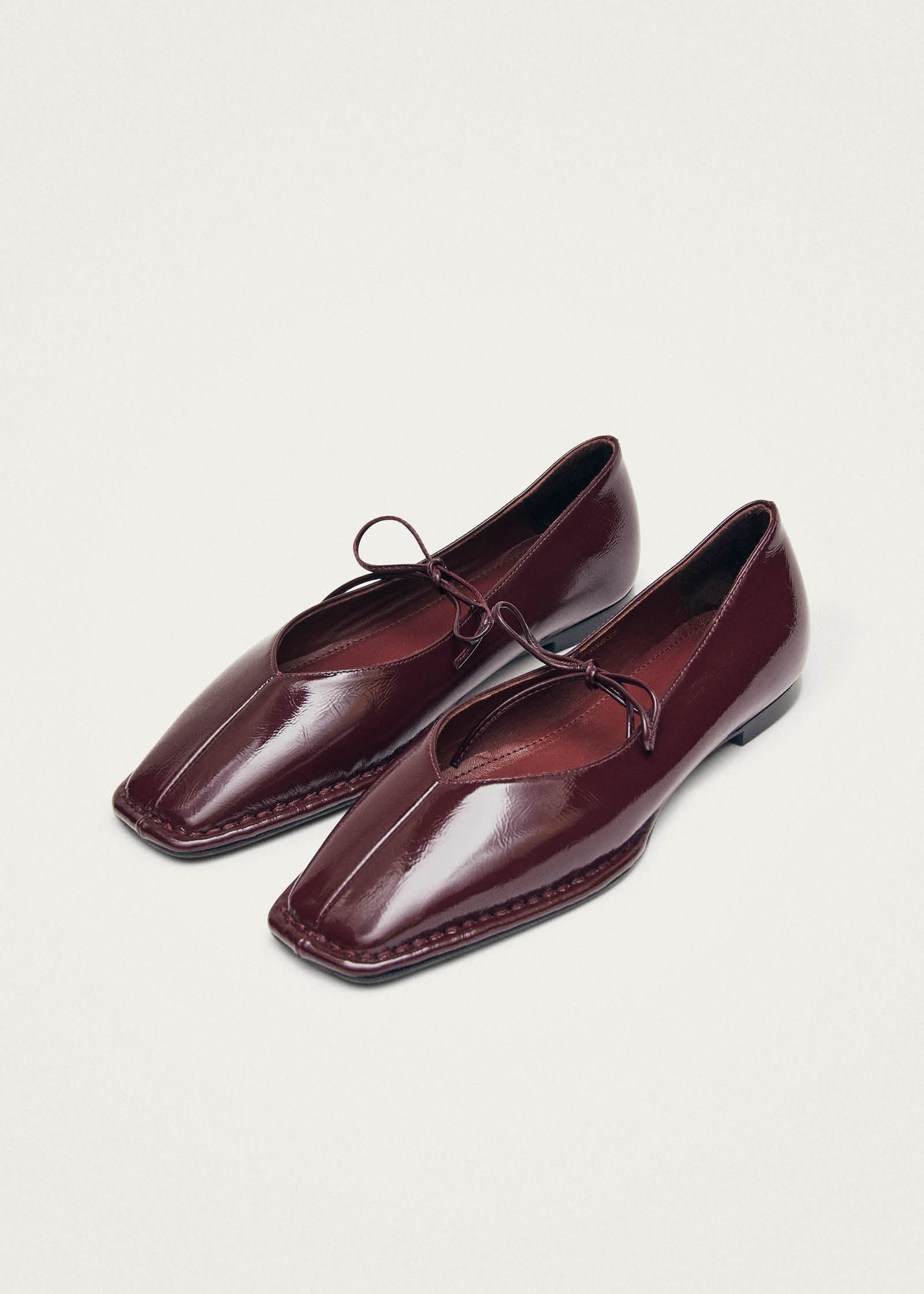 Sway Burgundy Leather Ballet Flats | ALOHAS Sway Burgundy Leather Ballet Flats | ALOHAS