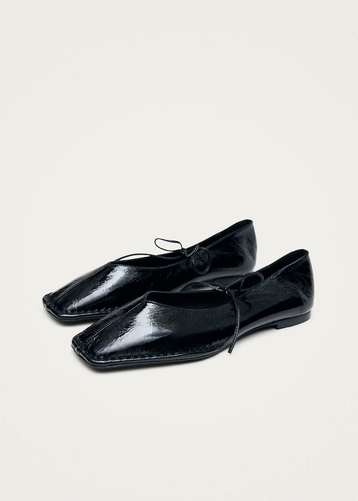 Ballerines Sway en cuir noir breveté