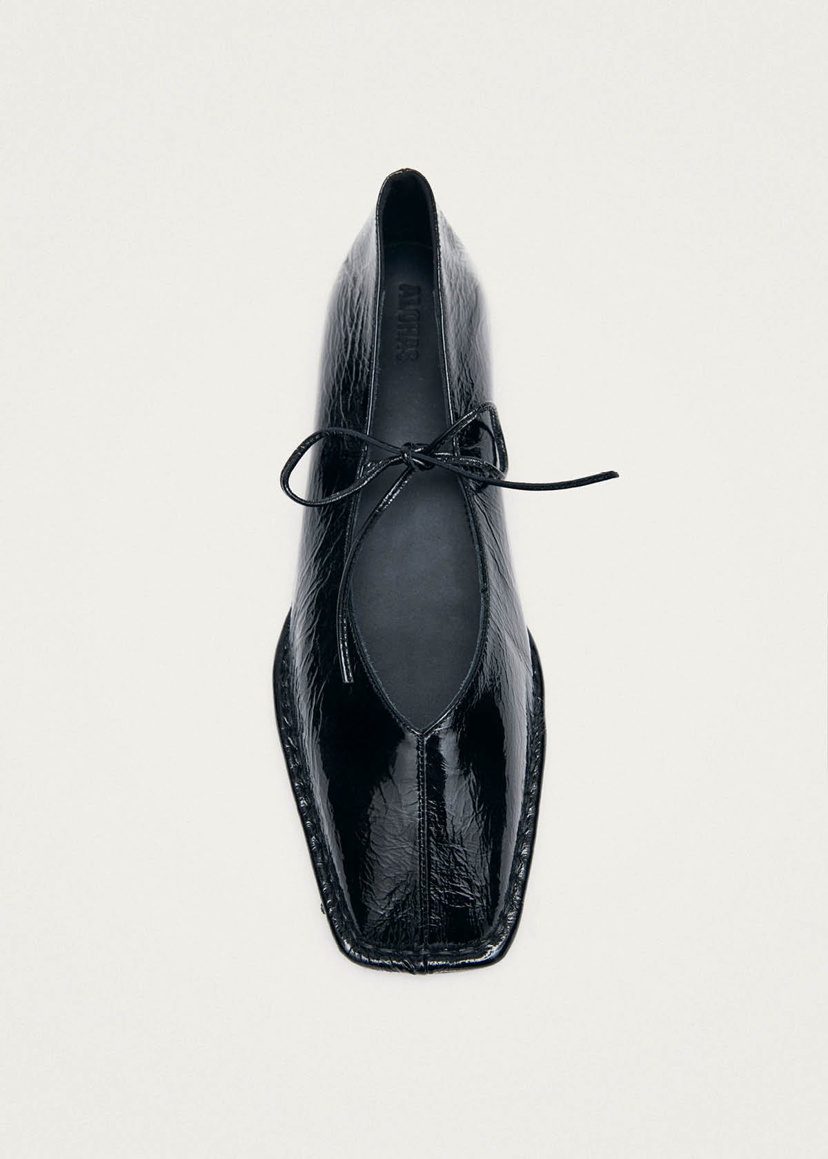 Ballerines Sway en cuir noir breveté