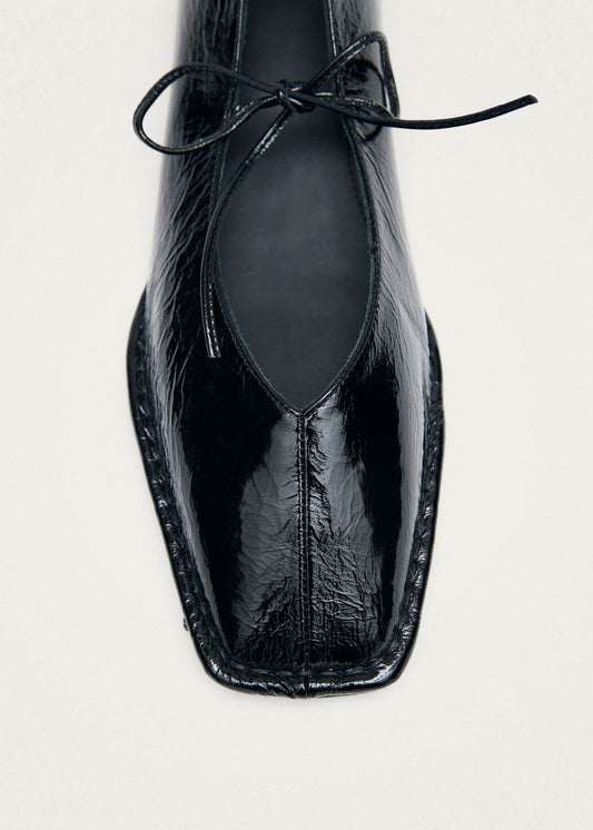 Ballerines Sway en cuir noir breveté-image
