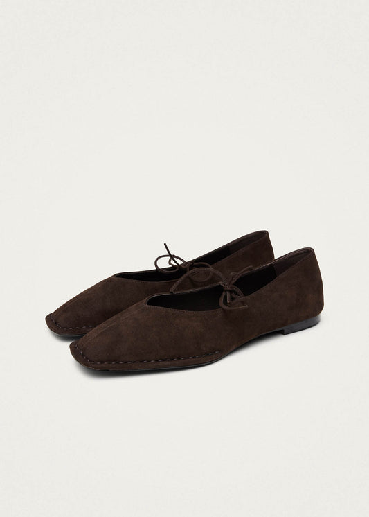 Sway Recycled Brown Leather Ballet Flats-image