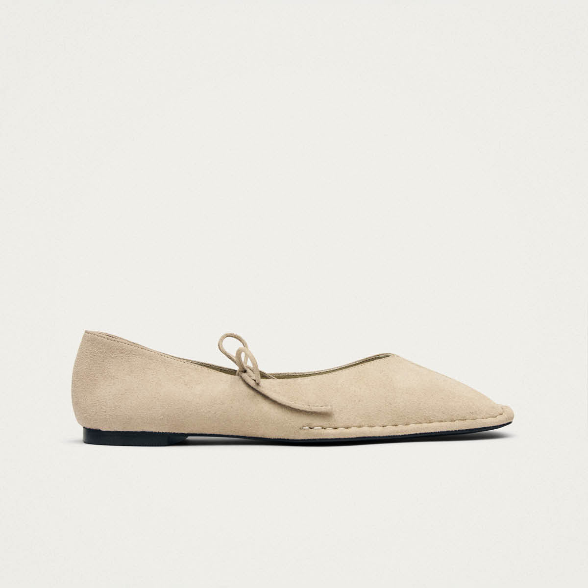 Sway Recycled Taupe Leather Ballet Flats