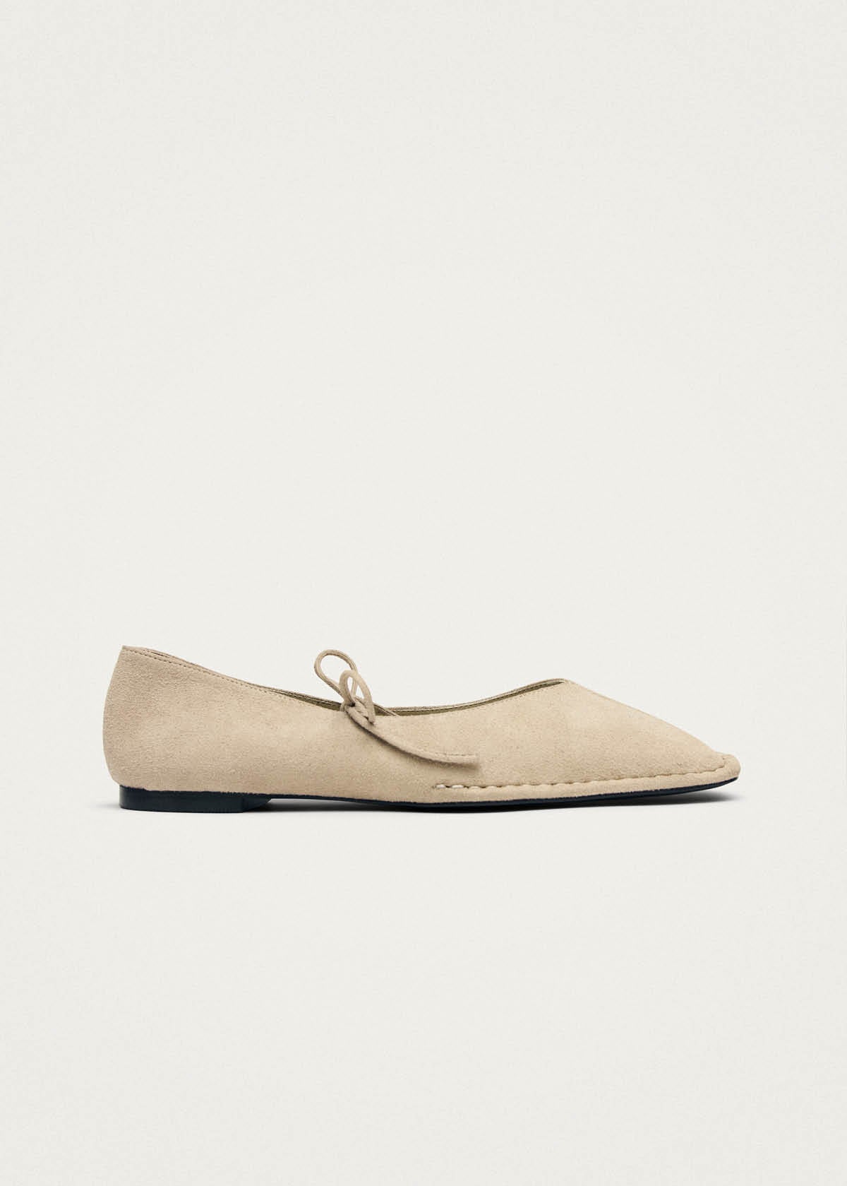Sway Recycled Taupe Leather Ballet Flats