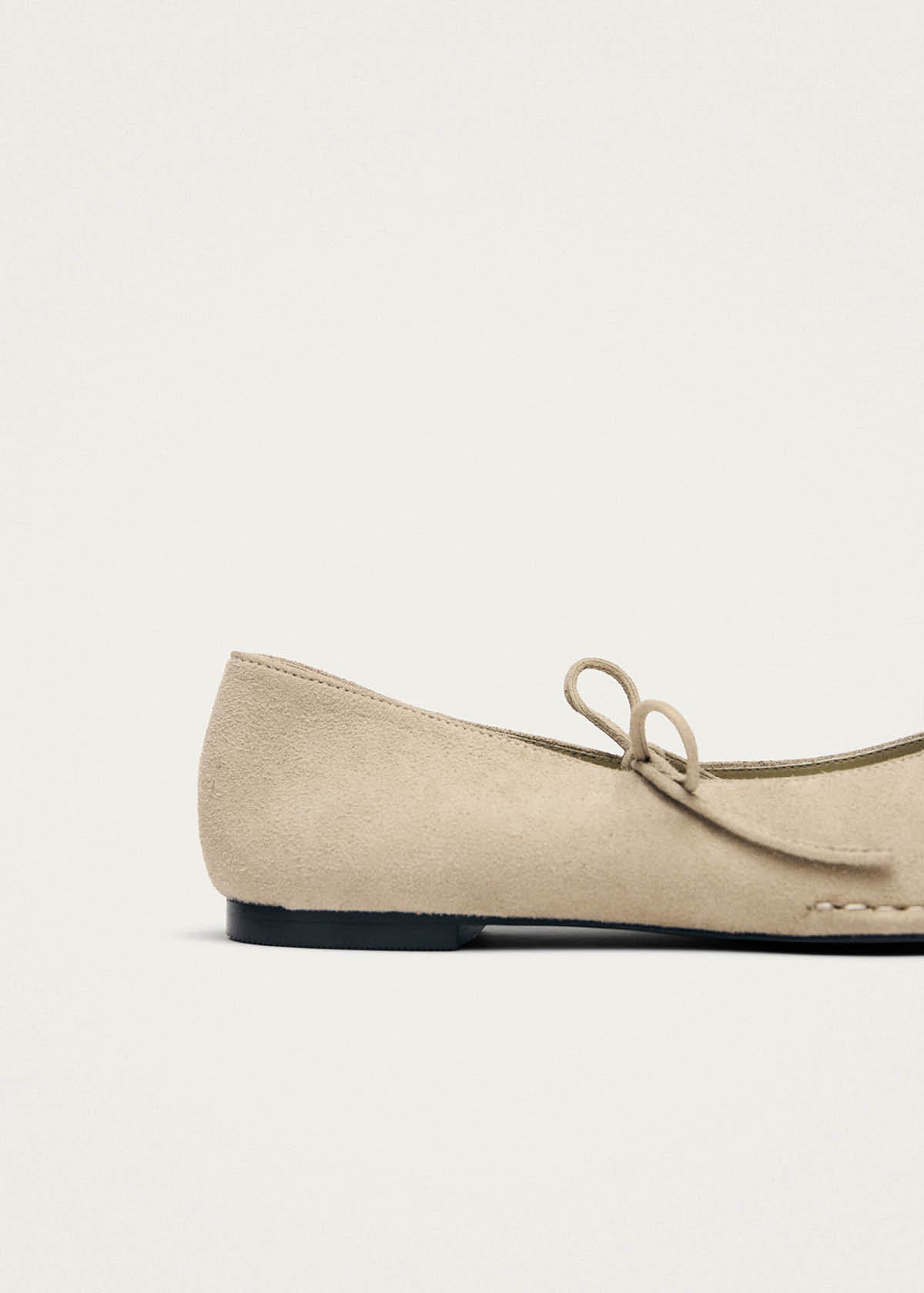 Sway Recycled Taupe Leather Ballet Flats