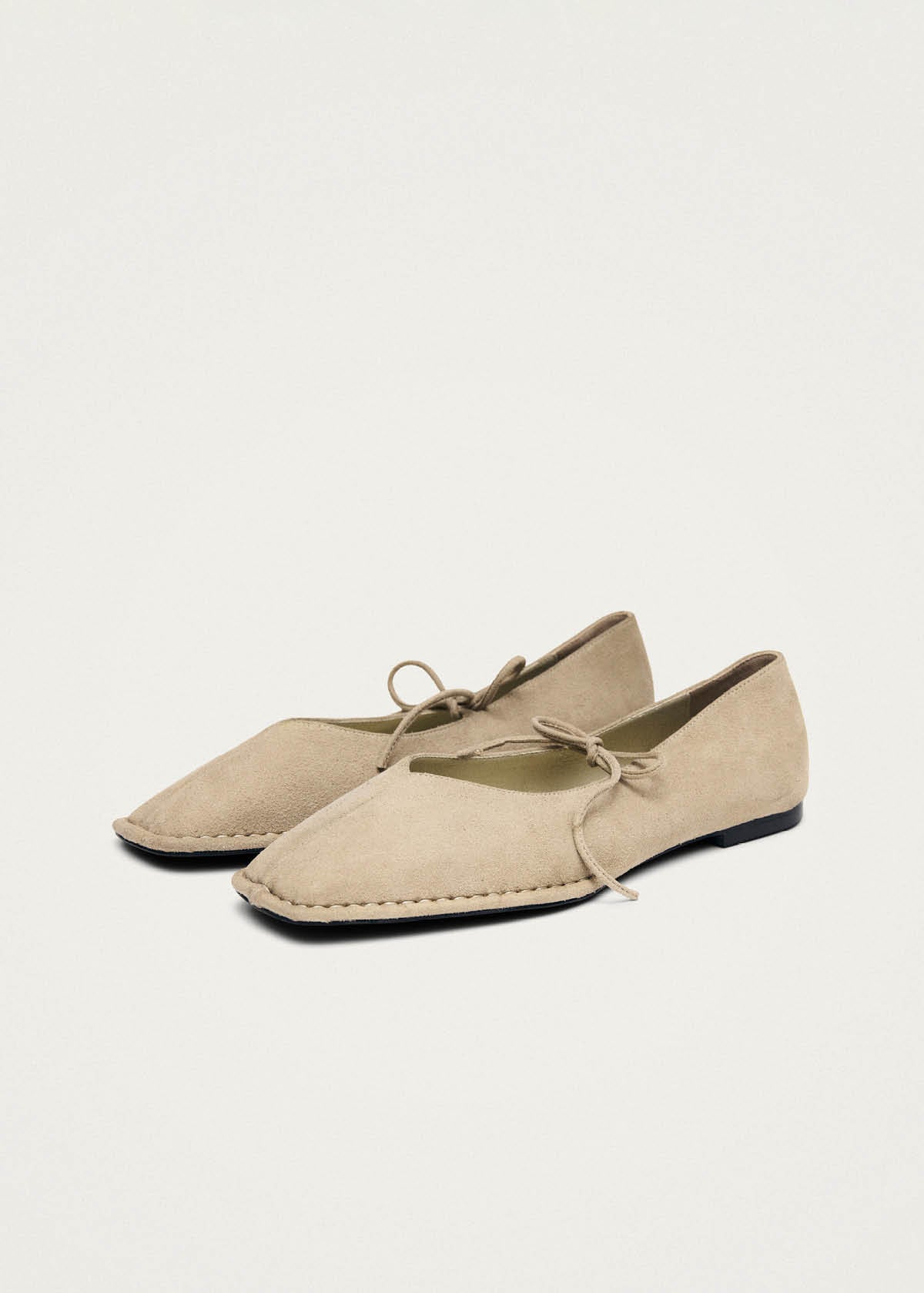 Sway Recycled Taupe Leather Ballet Flats