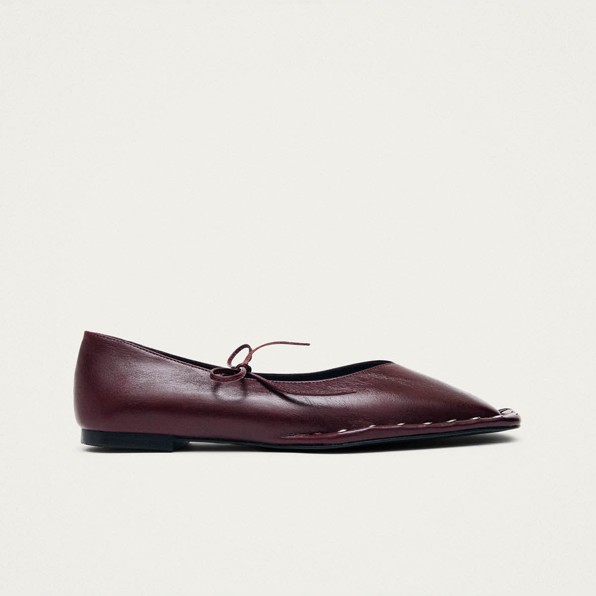 Sway Studs Rift Burgundy Leather Ballet Flats
