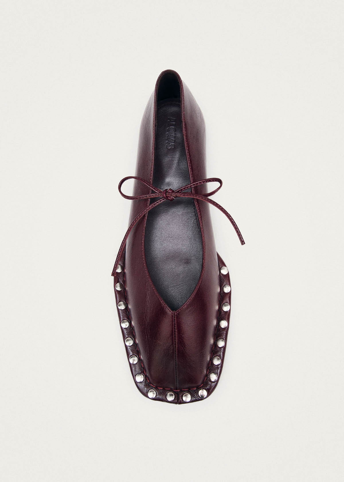 Sway Studs Rift Burgundy Leather Ballet Flats