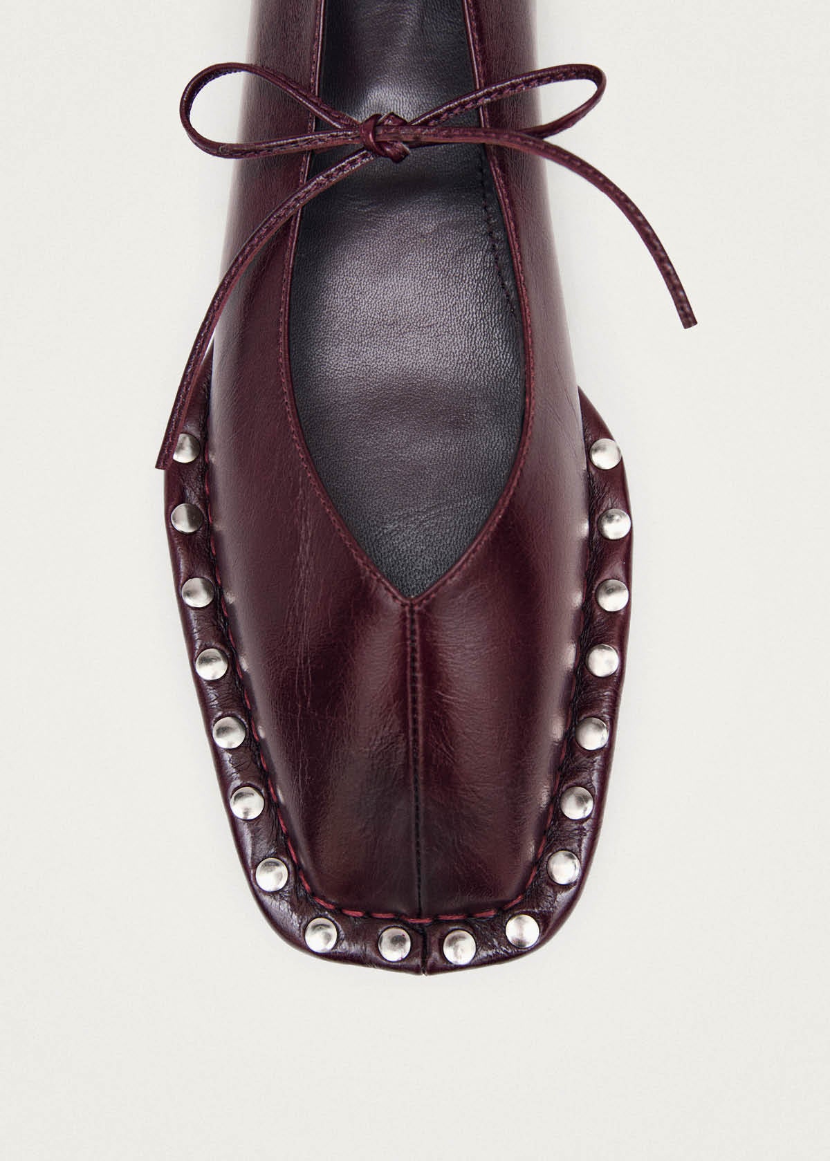 Sway Studs Rift Burgundy Leather Ballet Flats