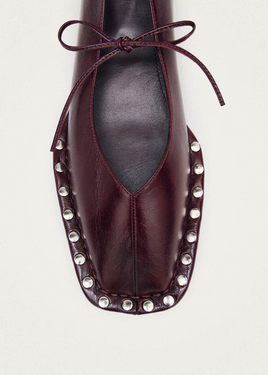Sway Studs Rift Burgundy Leather Ballet Flats-image