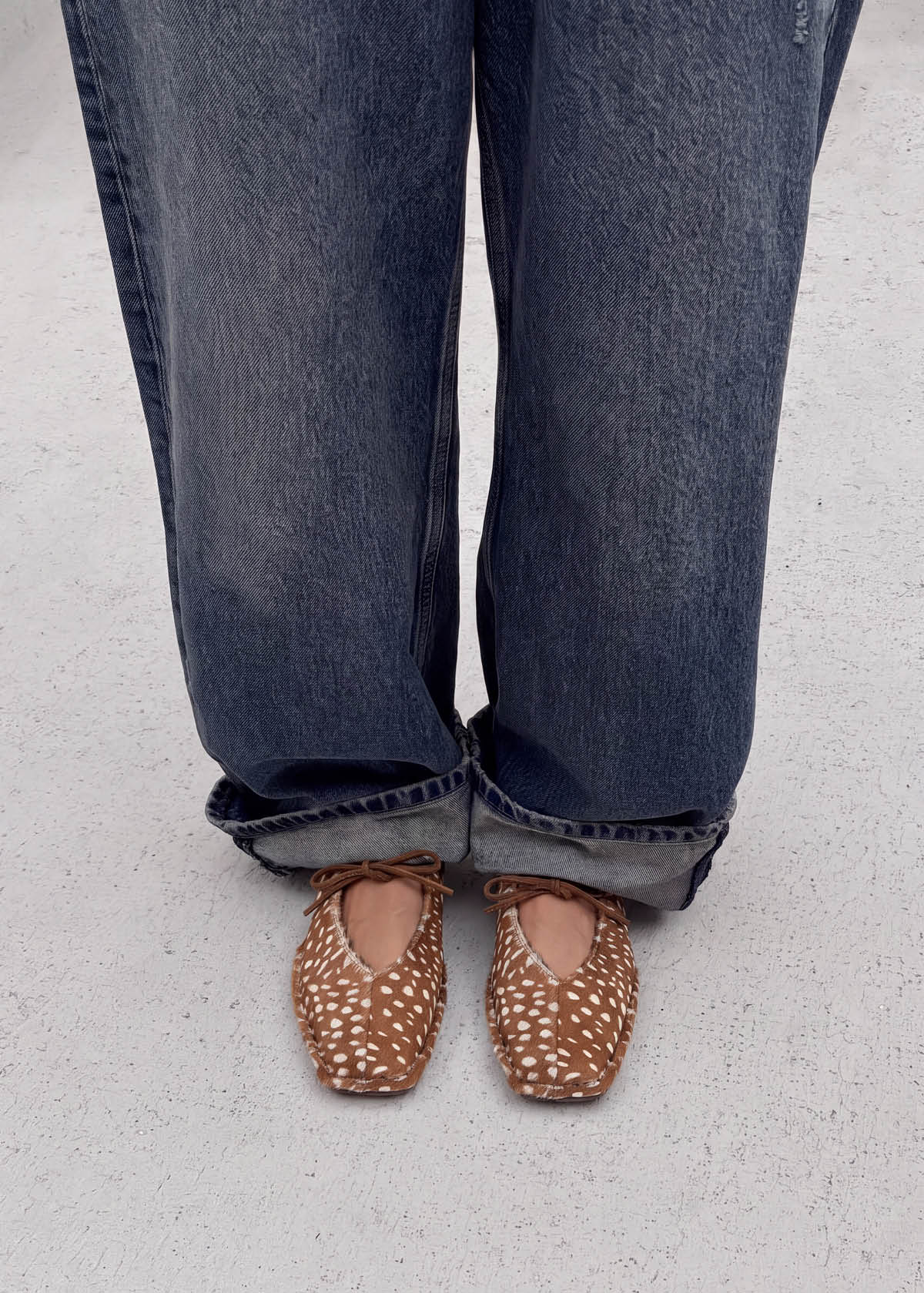 Sway Weiche Hirsch Braun Leder-Ballerinas