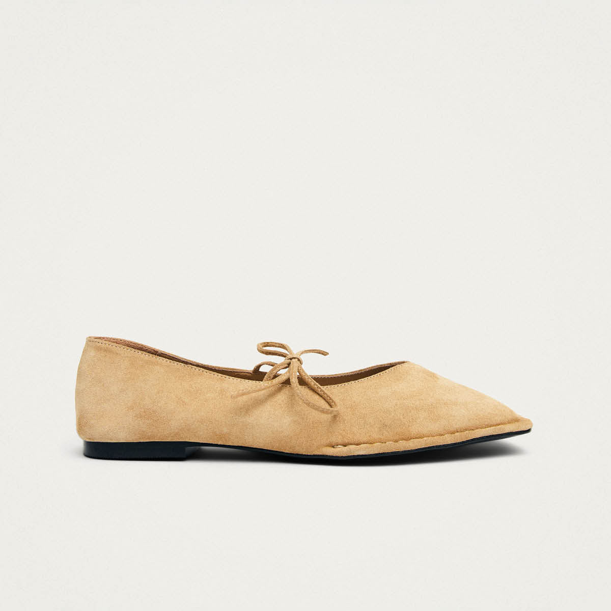 Ballerines en cuir beige suédé Sway