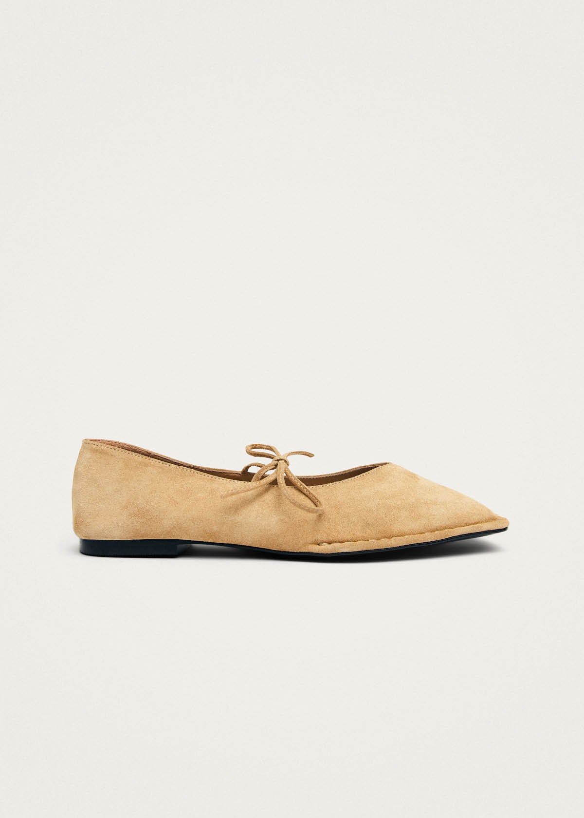 Ballerines en cuir beige suédé Sway