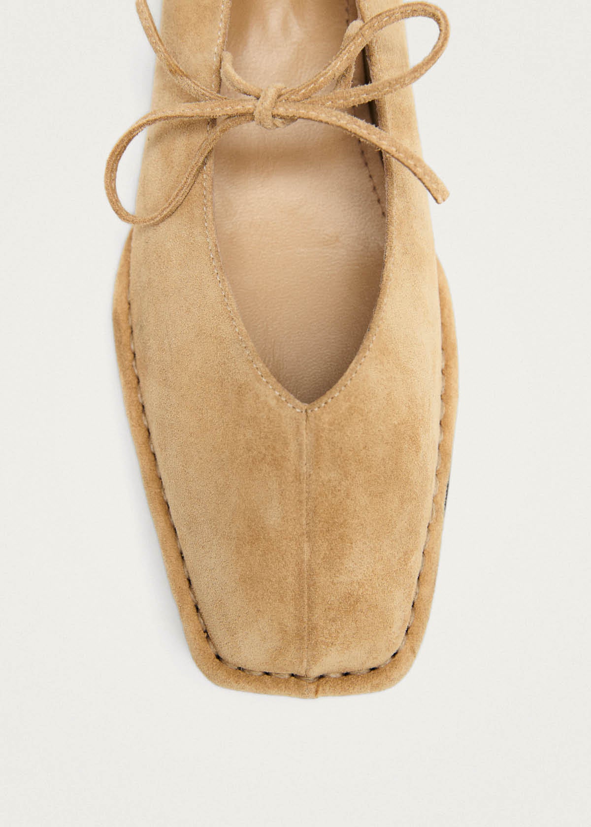 Ballerines en cuir beige suédé Sway