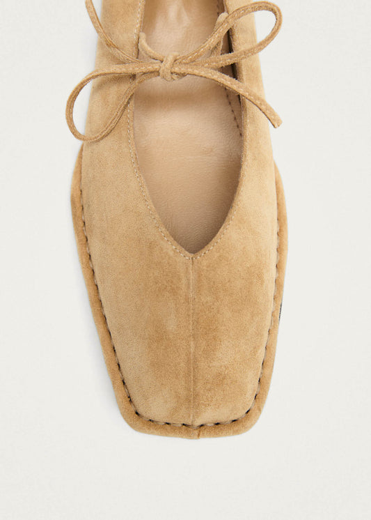 Ballerines en cuir beige suédé Sway-image