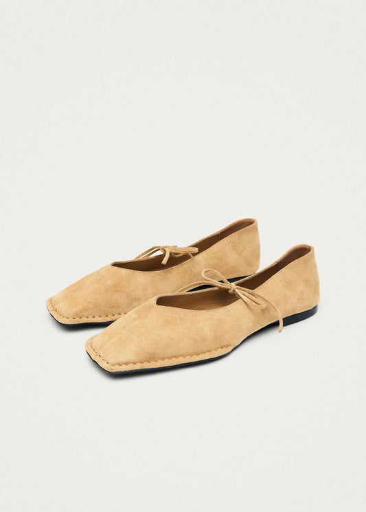 Ballerines en cuir beige suédé Sway-image
