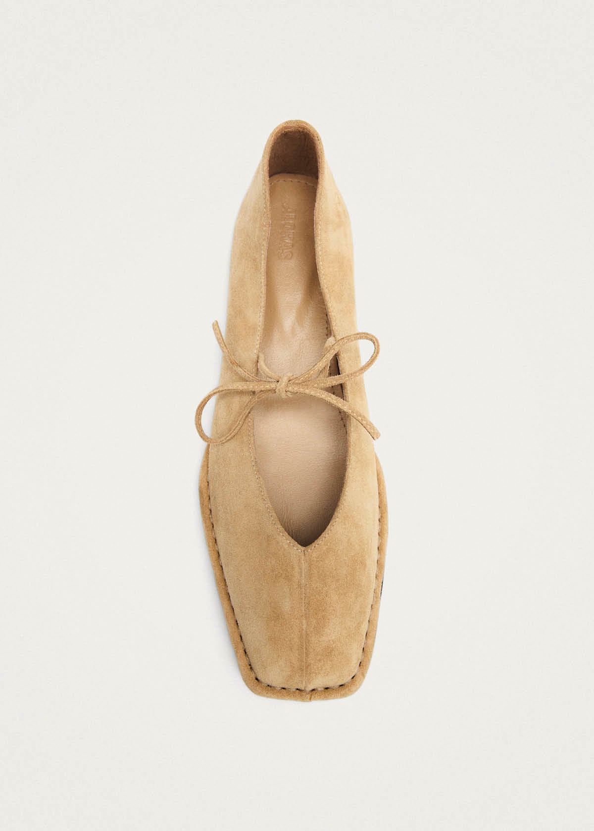 Ballerines en cuir beige suédé Sway