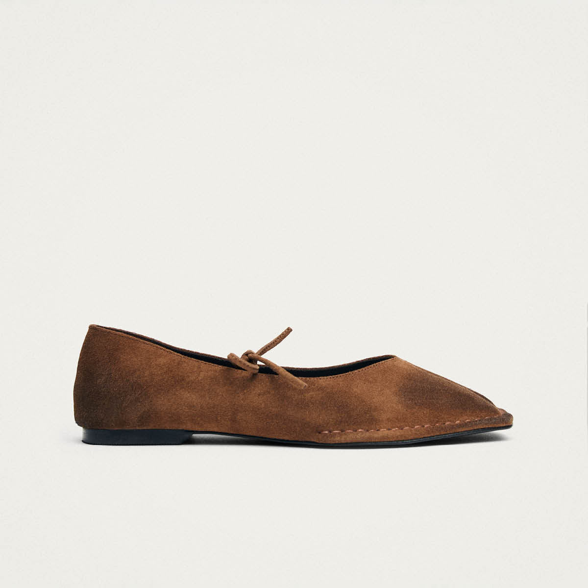 Sway Vintage Effekt Wildleder Braun Leder Ballerinas