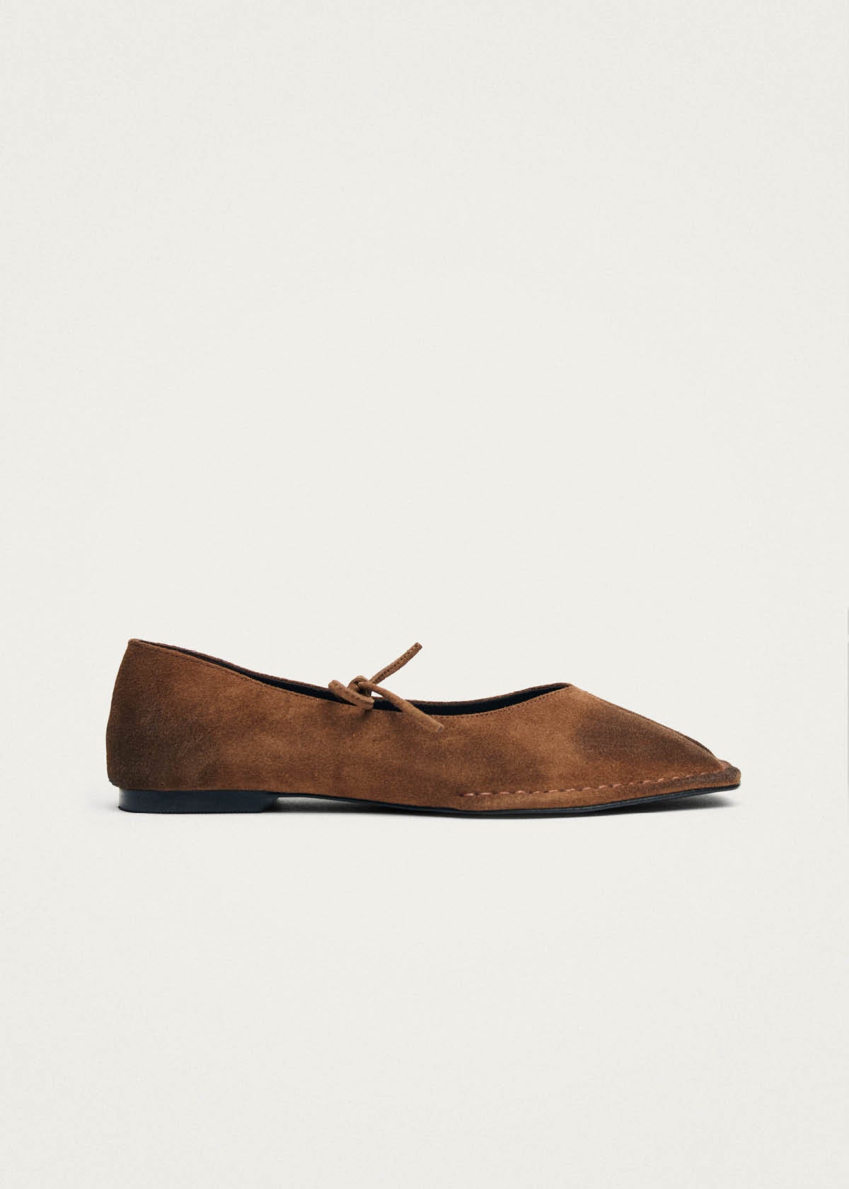 Sway Vintage Effekt Wildleder Braun Leder Ballerinas
