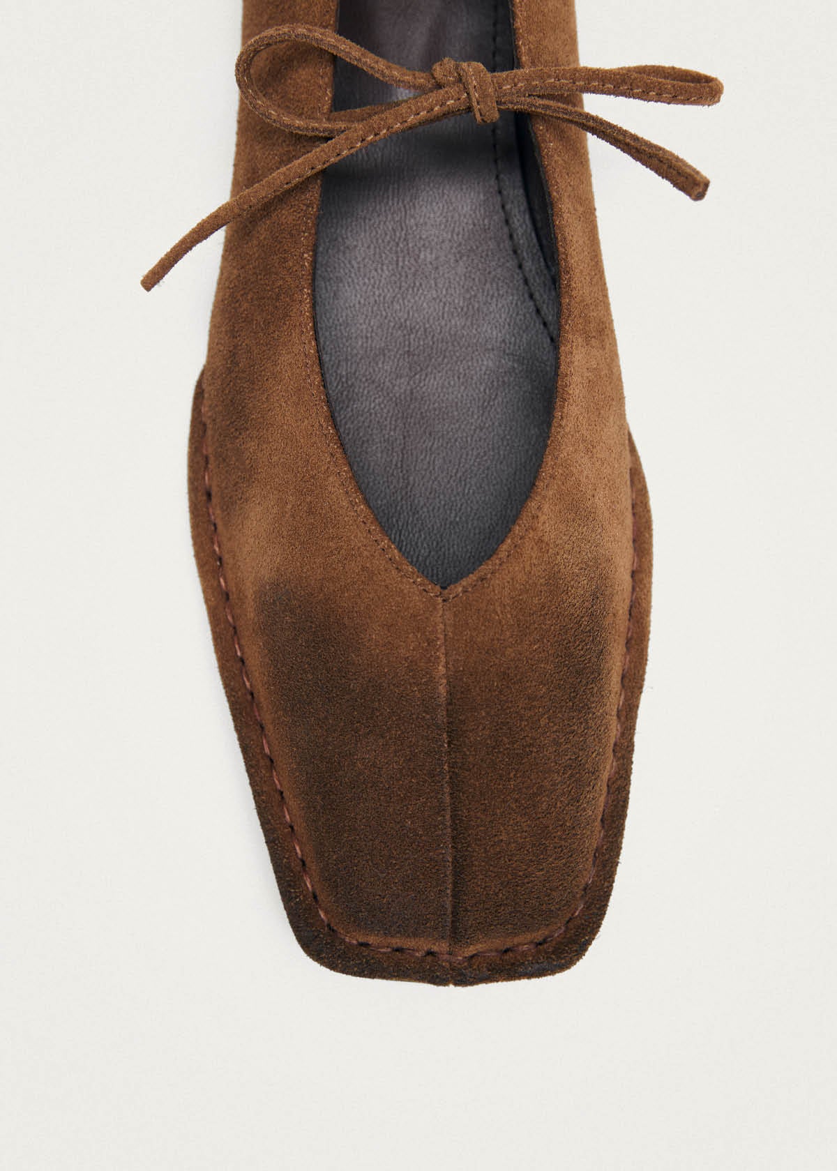 Sway Vintage Effekt Wildleder Braun Leder Ballerinas