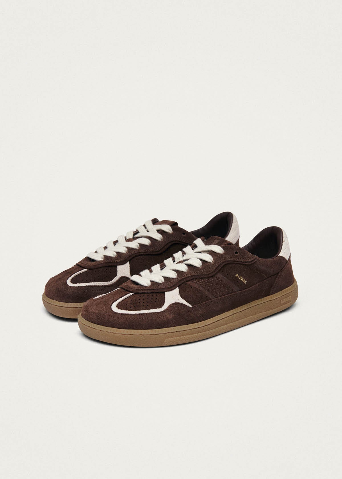 Tb.00 Sneakers in Pelle Cacao e Bianco Off