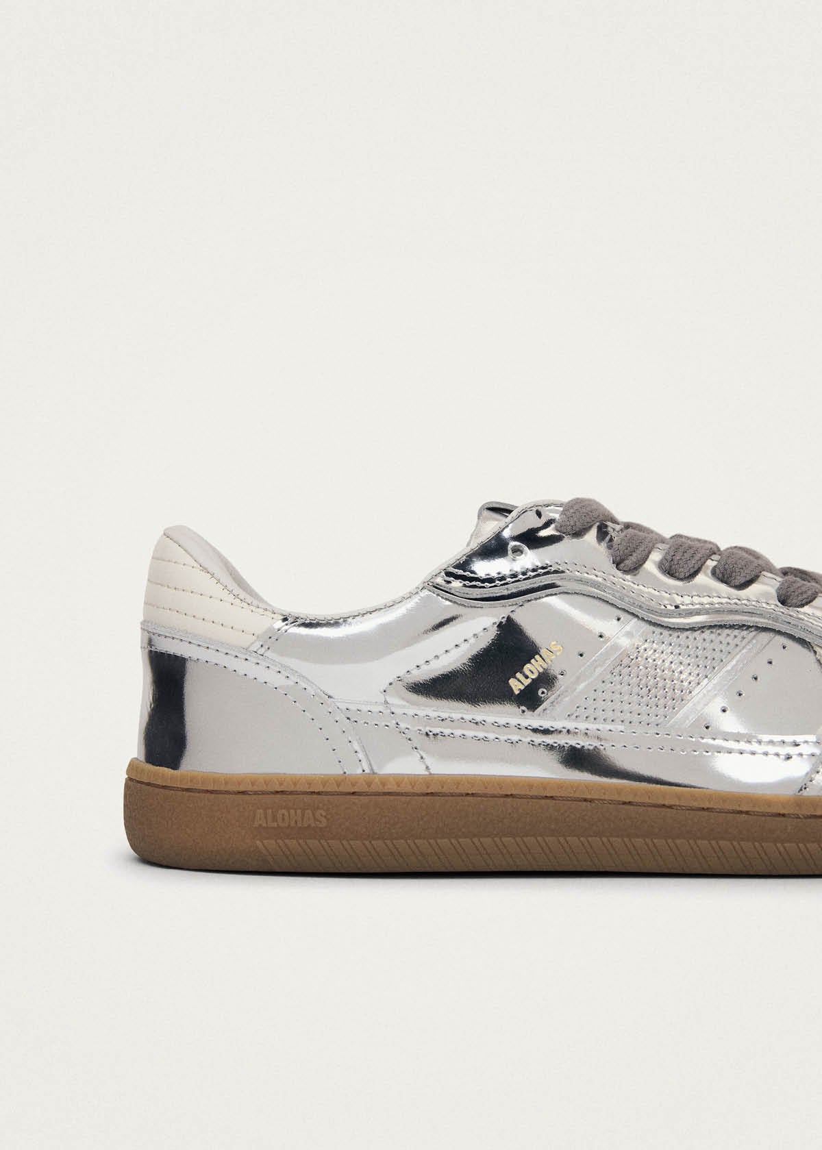 Tb.00 Barefoot Rife Shimmer Silver Cream Leather Sneakers