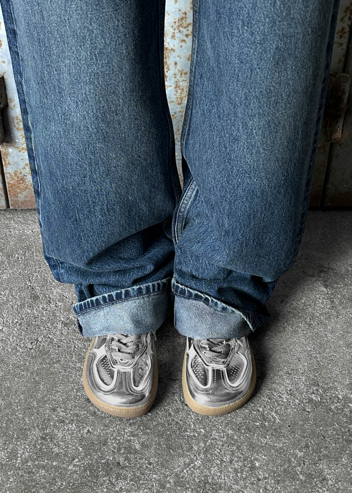 Tb.00 Barefoot Rife Shimmer Silver Cream Leather Sneakers