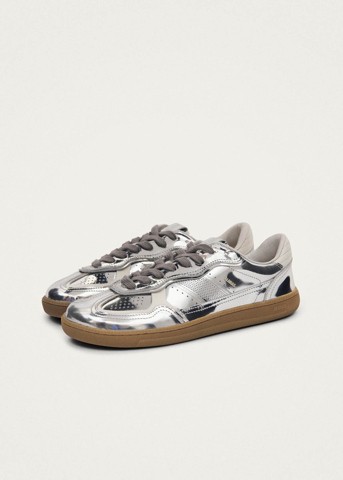 Tb.00 Barefoot Rife Shimmer Silver Cream Leather Sneakers