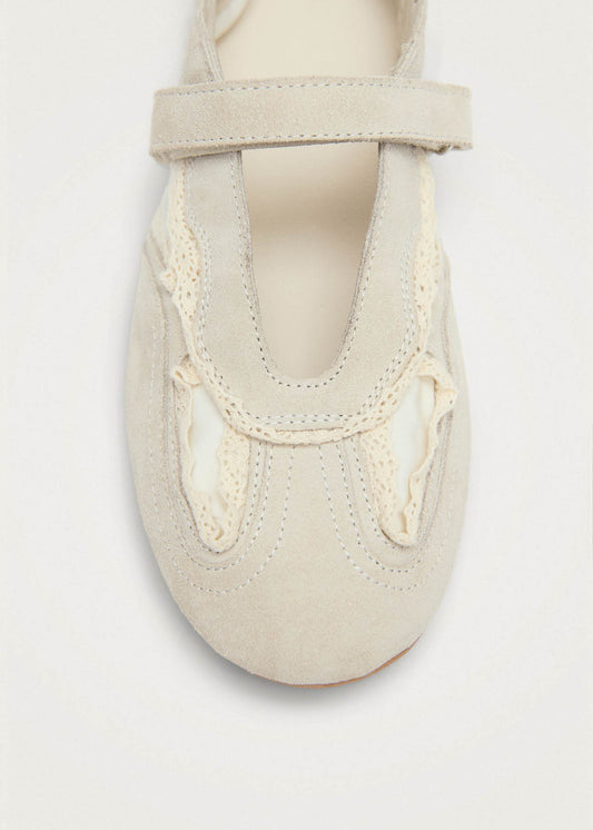 Tb.027 Meryl Crochet Cream Leather Sneakers-image