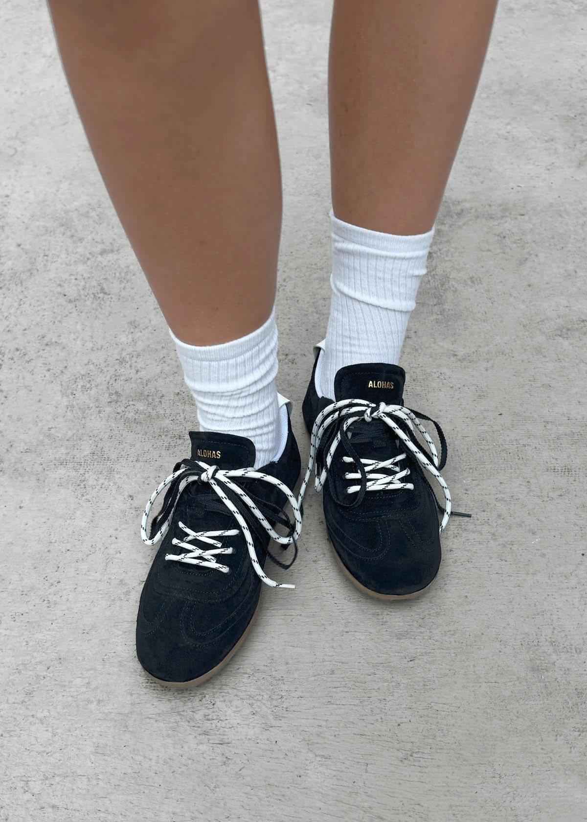 Tb.24 Wildleder schwarze Leder Sneaker