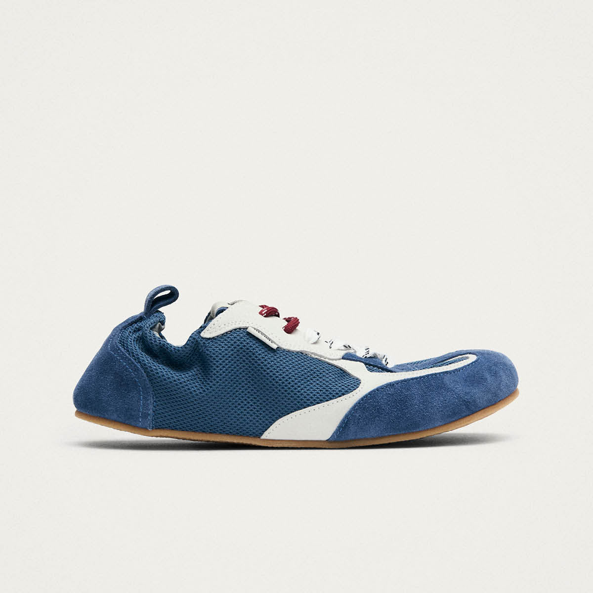 Tb.26 Sora Barefoot Baskets En Cuir Bleu Poussiéreux