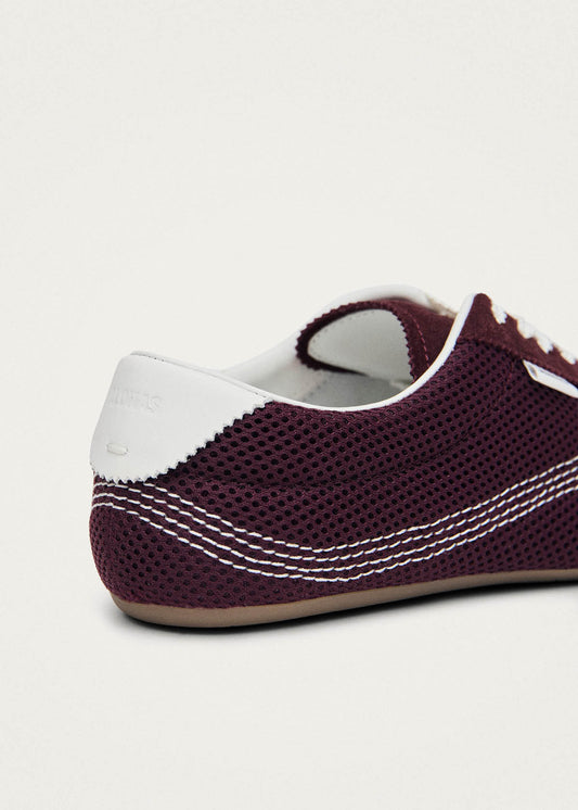 Tb.267 Welle Mesh Burgundy Leather Sneakers-image