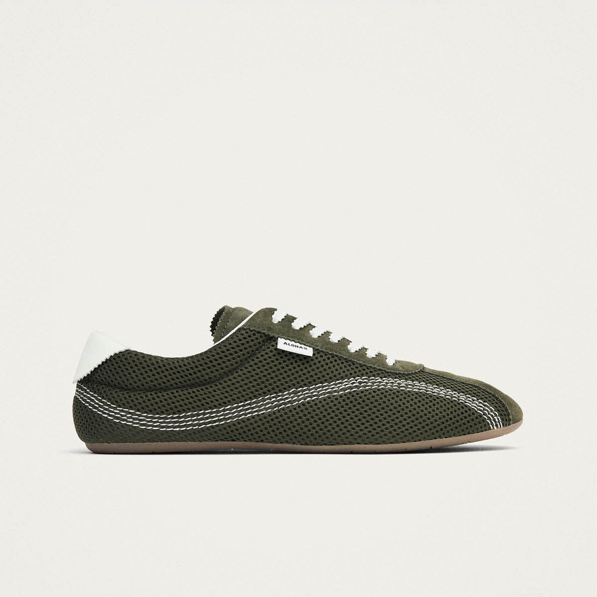 Tb.267 Welle Mesh Baskets en cuir vert olive