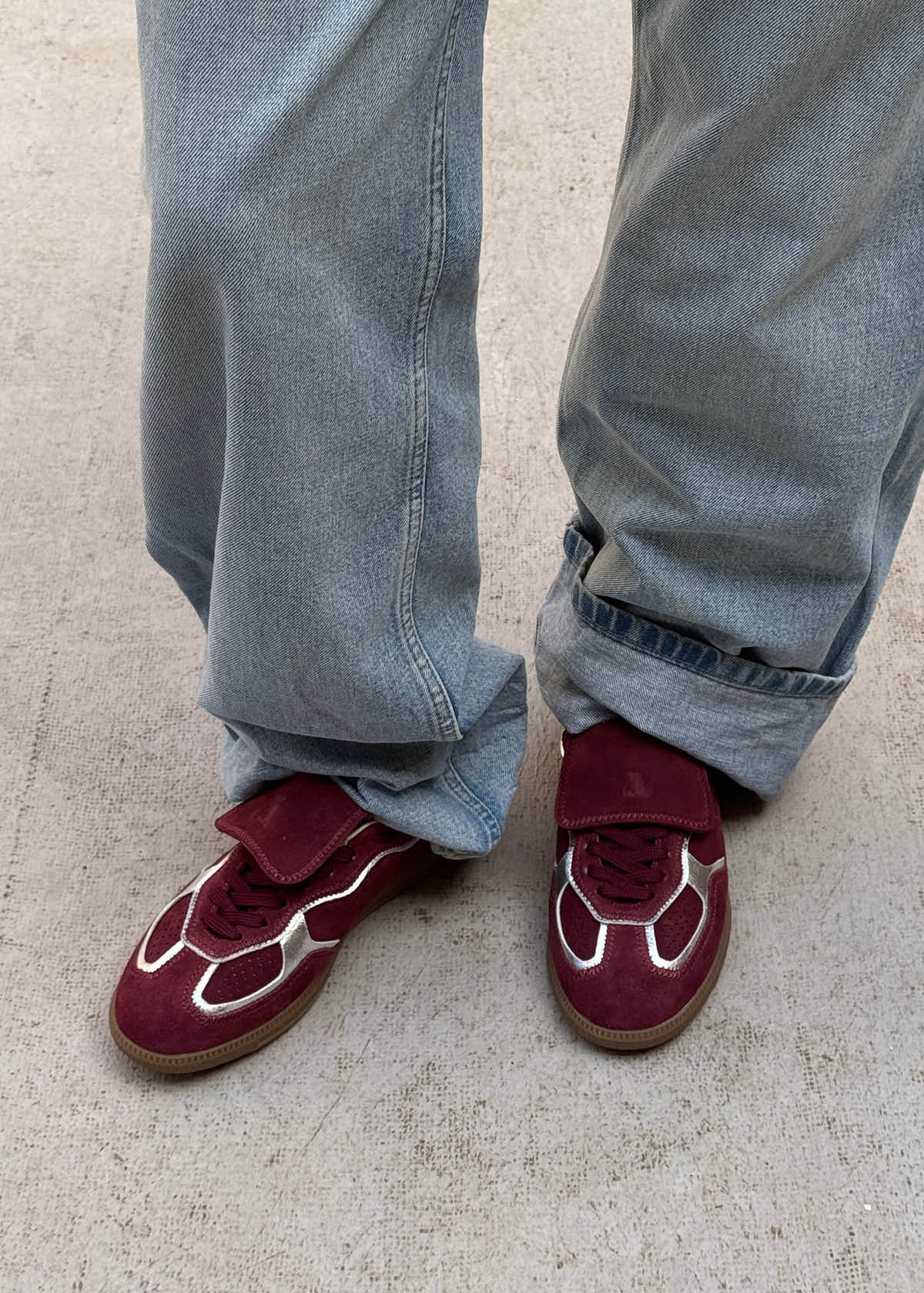 Tb.490 Club Rife Shimmer Burgundy Leather Sneakers