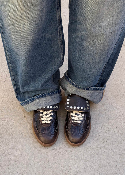 Tb.490 Club Nieten Vintage-Effekt Braun Leder Sneaker-image