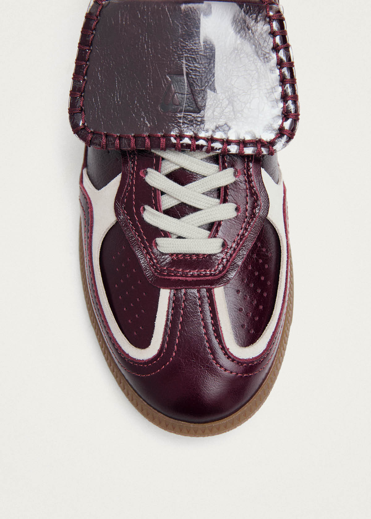 Zapatillas de cuero burdeos Club Vinyl Tb.490