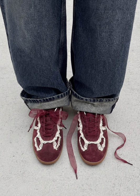 Tb.490 Crochet Burgundy Leather Sneakers-image