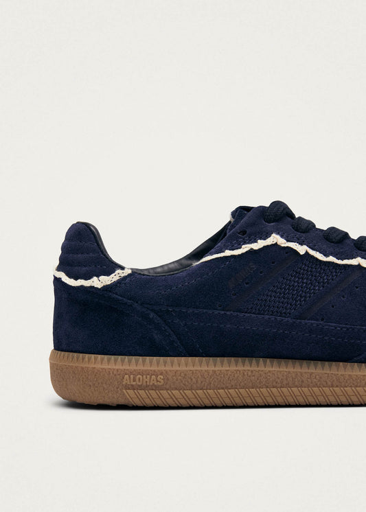 Tb.490 Häkel-Navy-Leder Sneaker-image