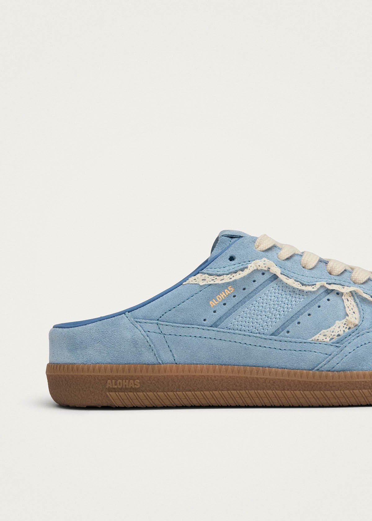 Tb.490 Mule Crochet Blue Leather Sneakers | ALOHAS