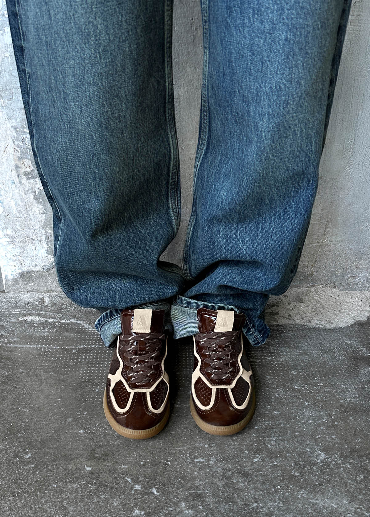 Tb.490 Patent Brown Leather Sneakers