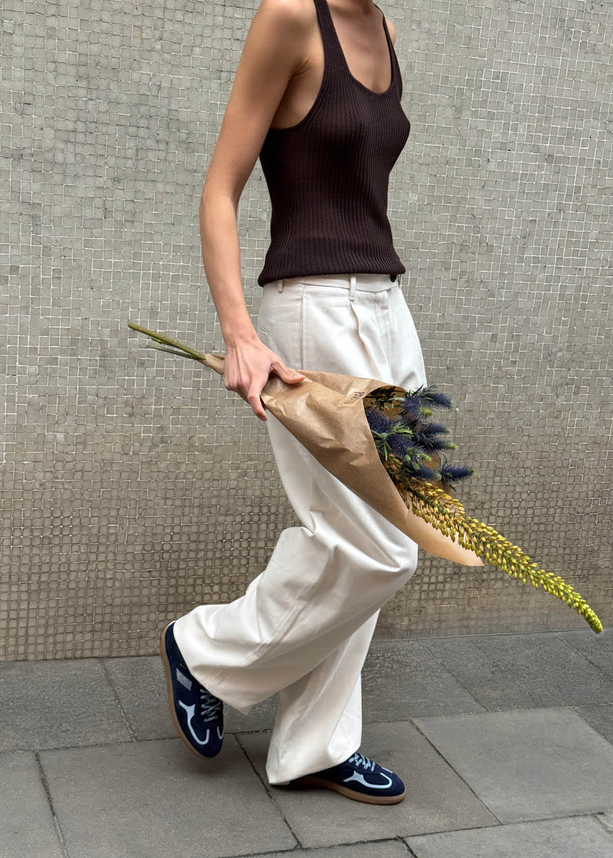 Tb.490 Zapatillas de Cuero en Tonos Azules