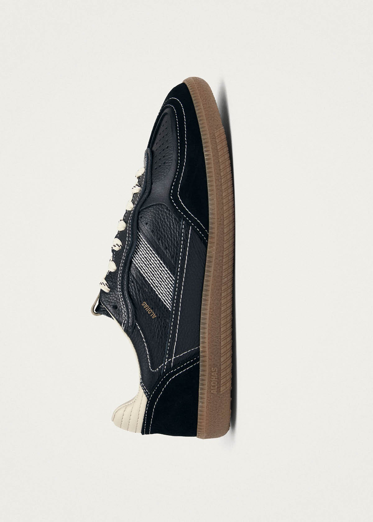 Tb.490 Sneakers in Pelle Nera e Color Crema con Effetto Grana