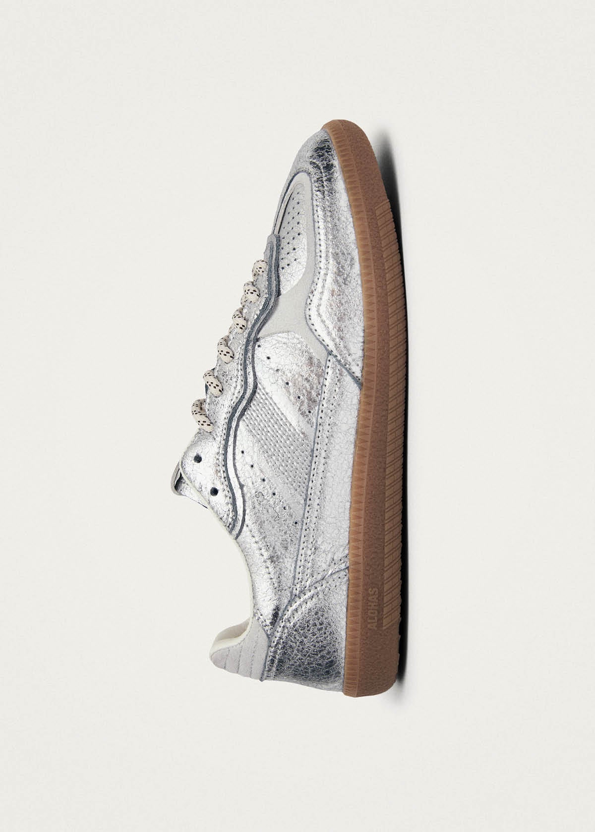 Tb.490 Sneakers in Pelle Riciclata Color Crema con Effetto Shimmer